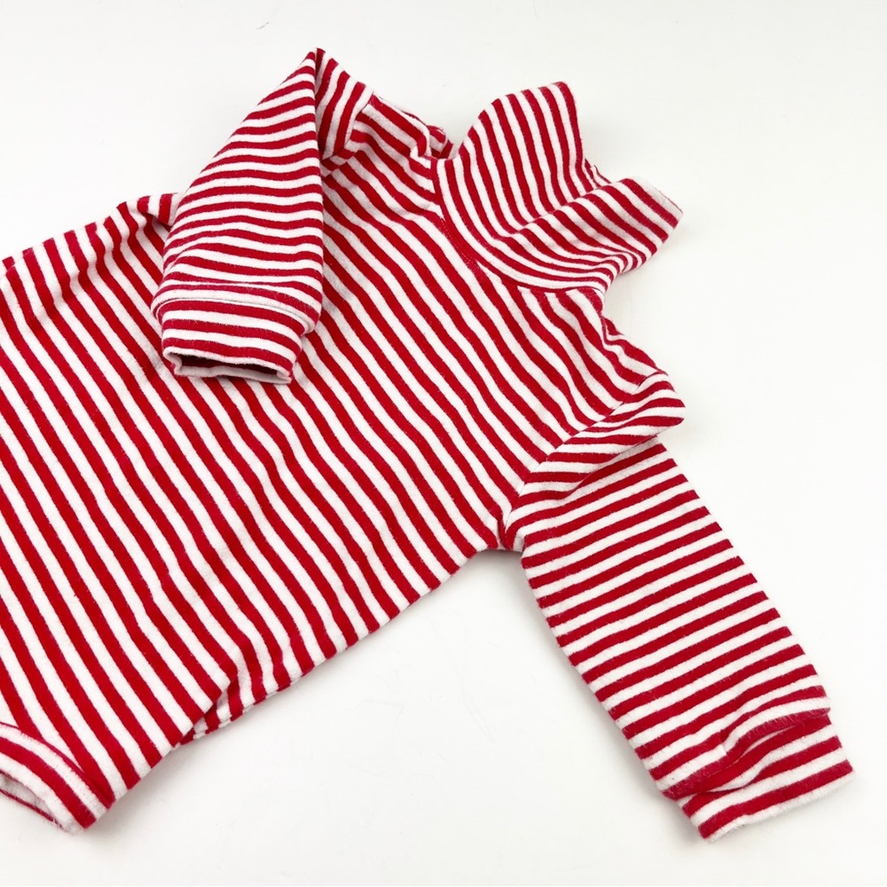 Vintage Rare Editions For Boys Long Sleeve Body Suit Red White Stripes 9M - Picture 3 of 8